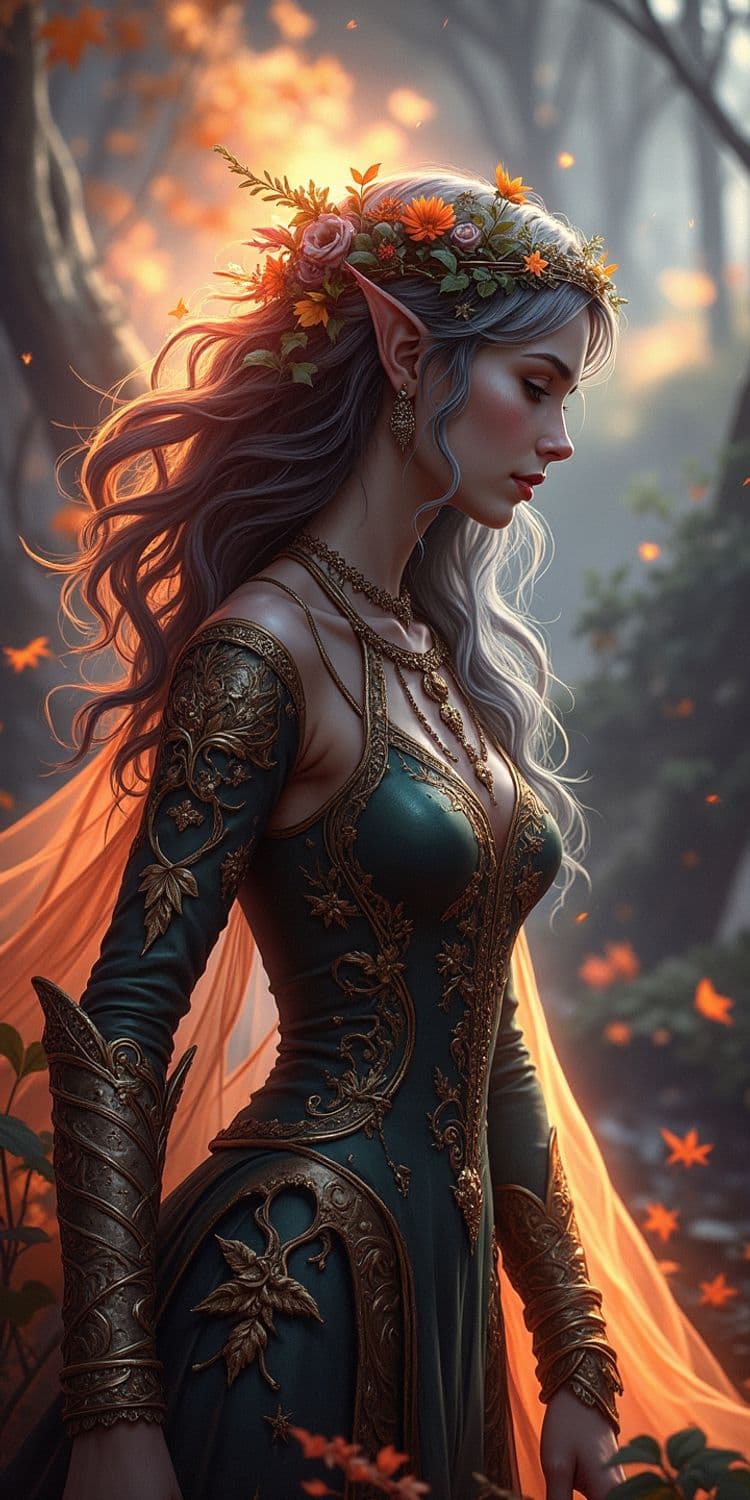 Elven Princess in Enchanted Forest