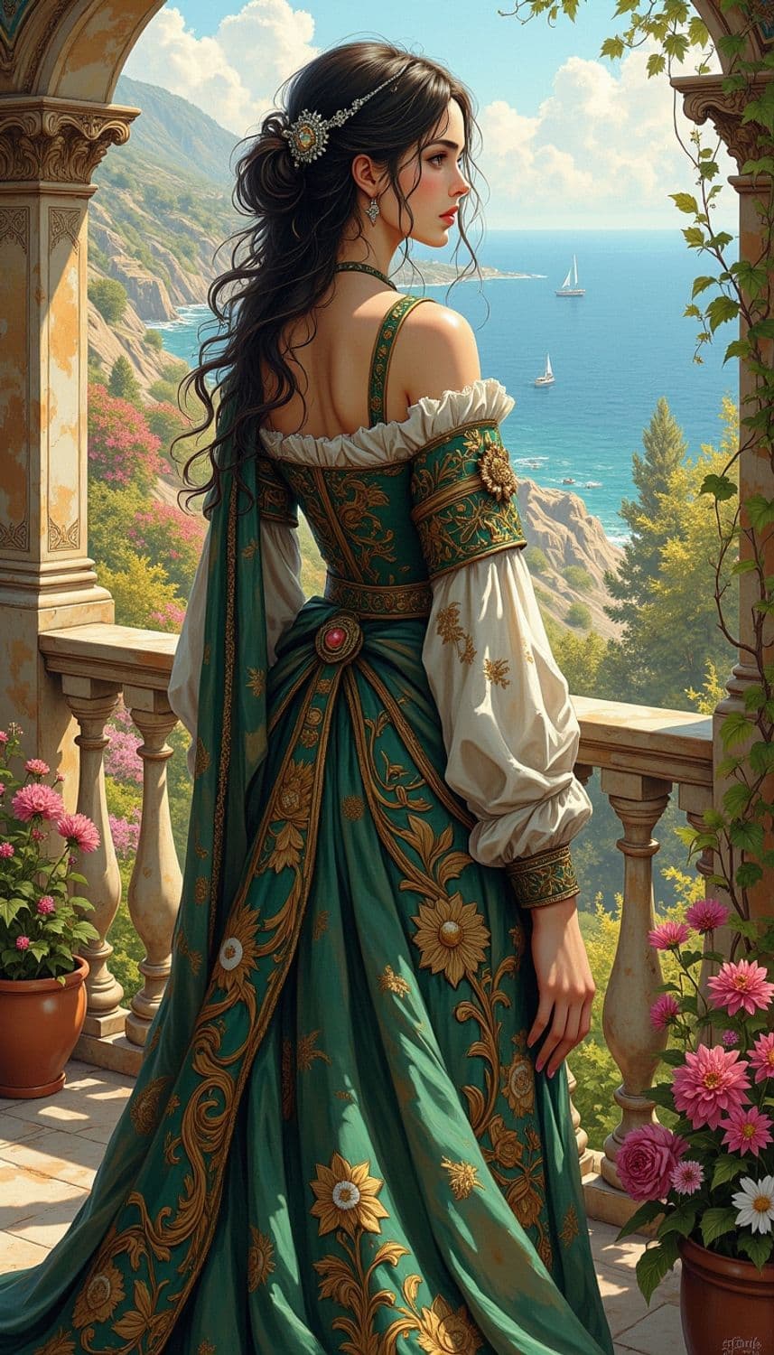 Renaissance Lady in the Mediterranean Garden