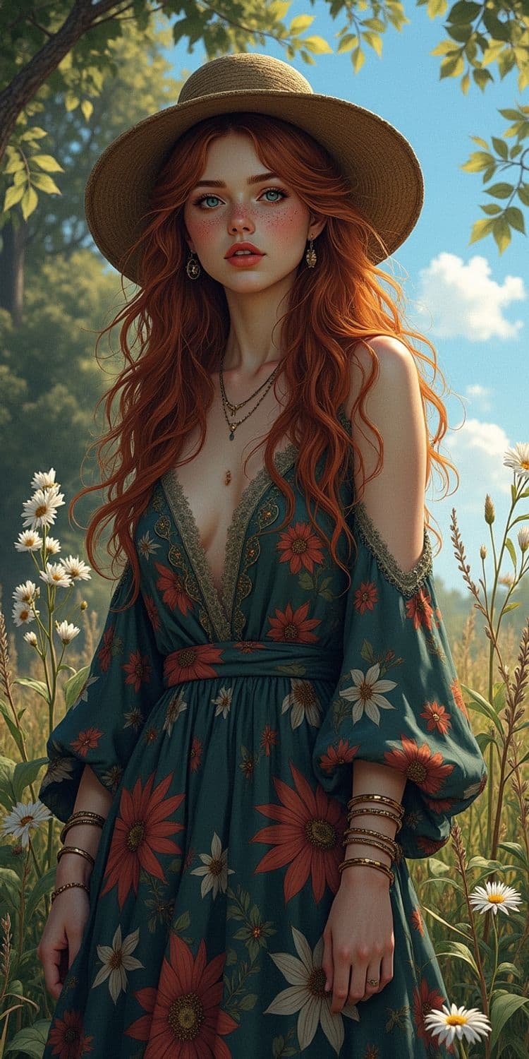 Bohemian Meadow Goddess