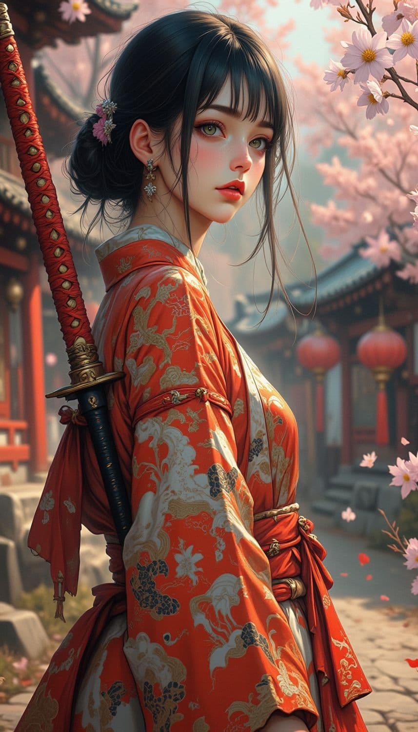 Grace and Strength: A Samurai in Bloom