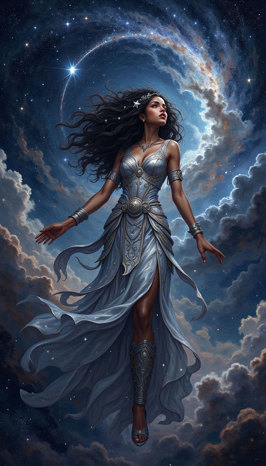 Celestial Goddess Amidst the Stars