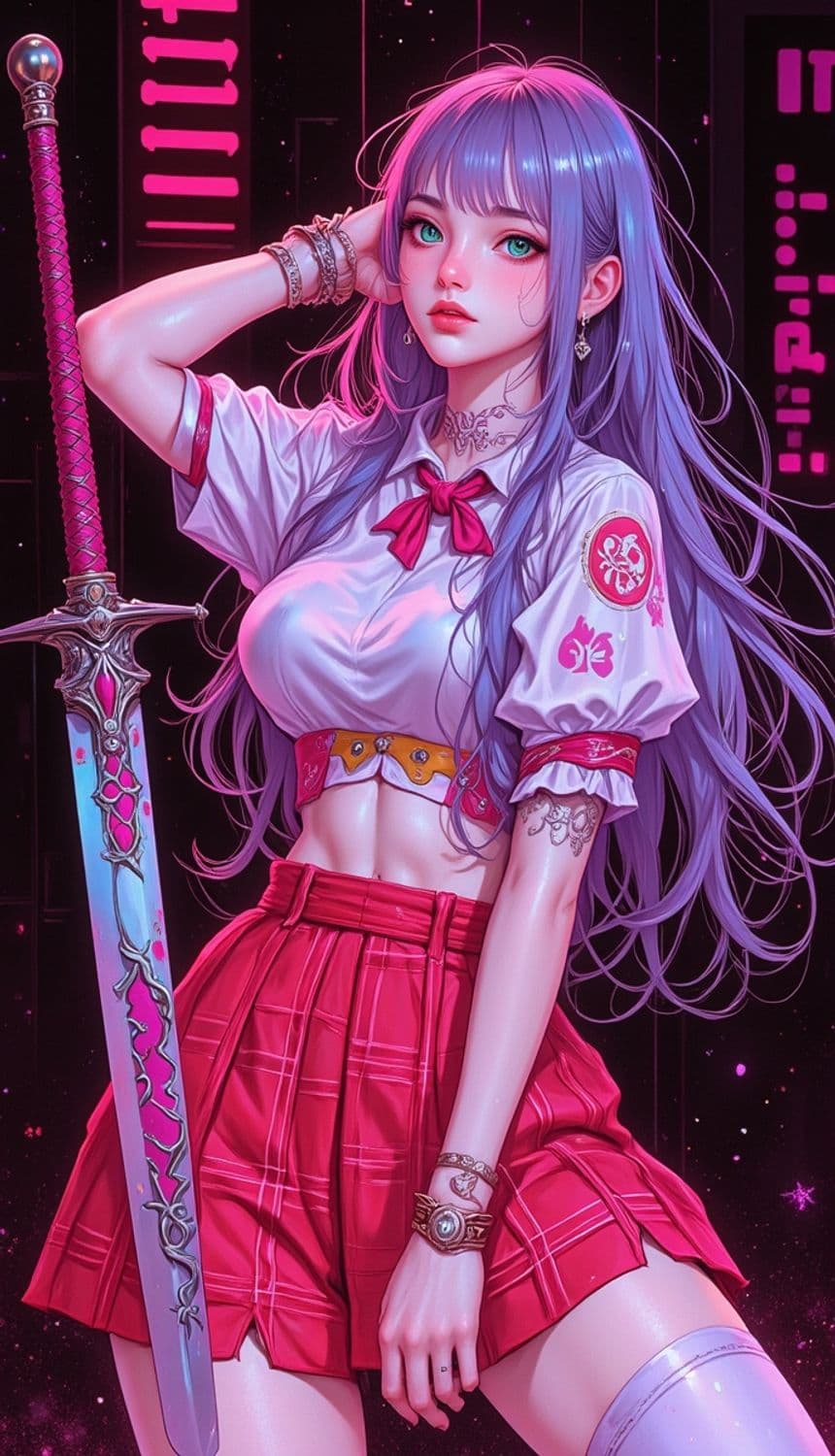 Futuristic Anime Warrior