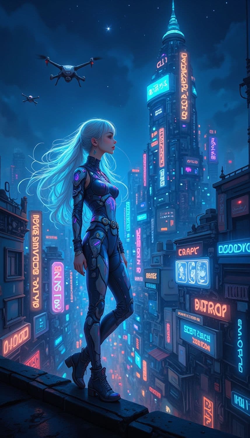 Zephyra, The Neon Guardian