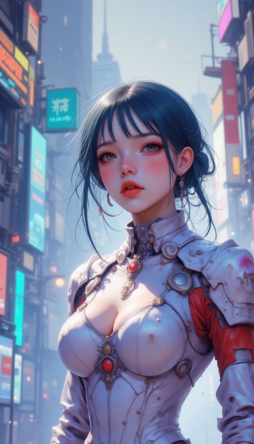 Seraphina, The Neon Guardian