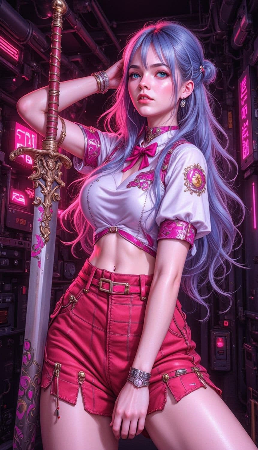 Seraphina, The Neon Warrior