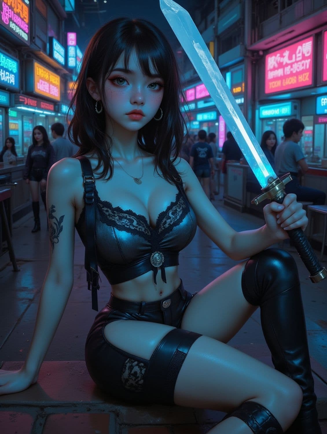 Elara, The Neon Sentinel