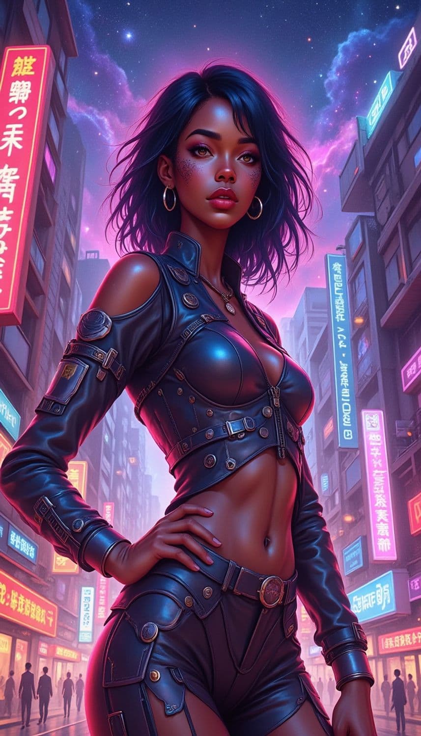 Elara, The Neon Adventurer