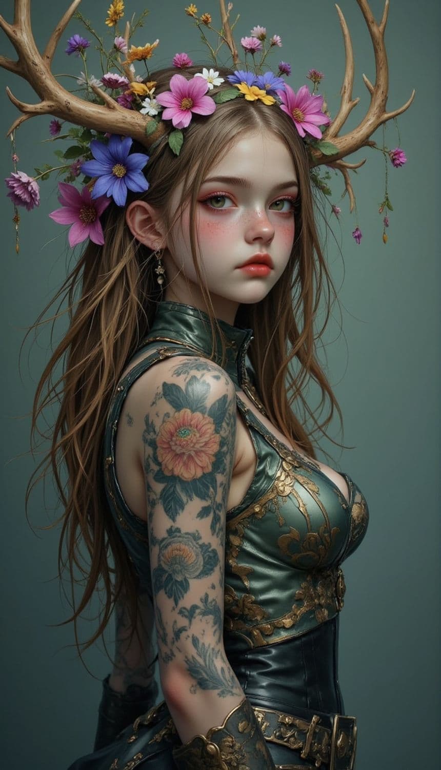Cyrena, The Floral Antlered Muse